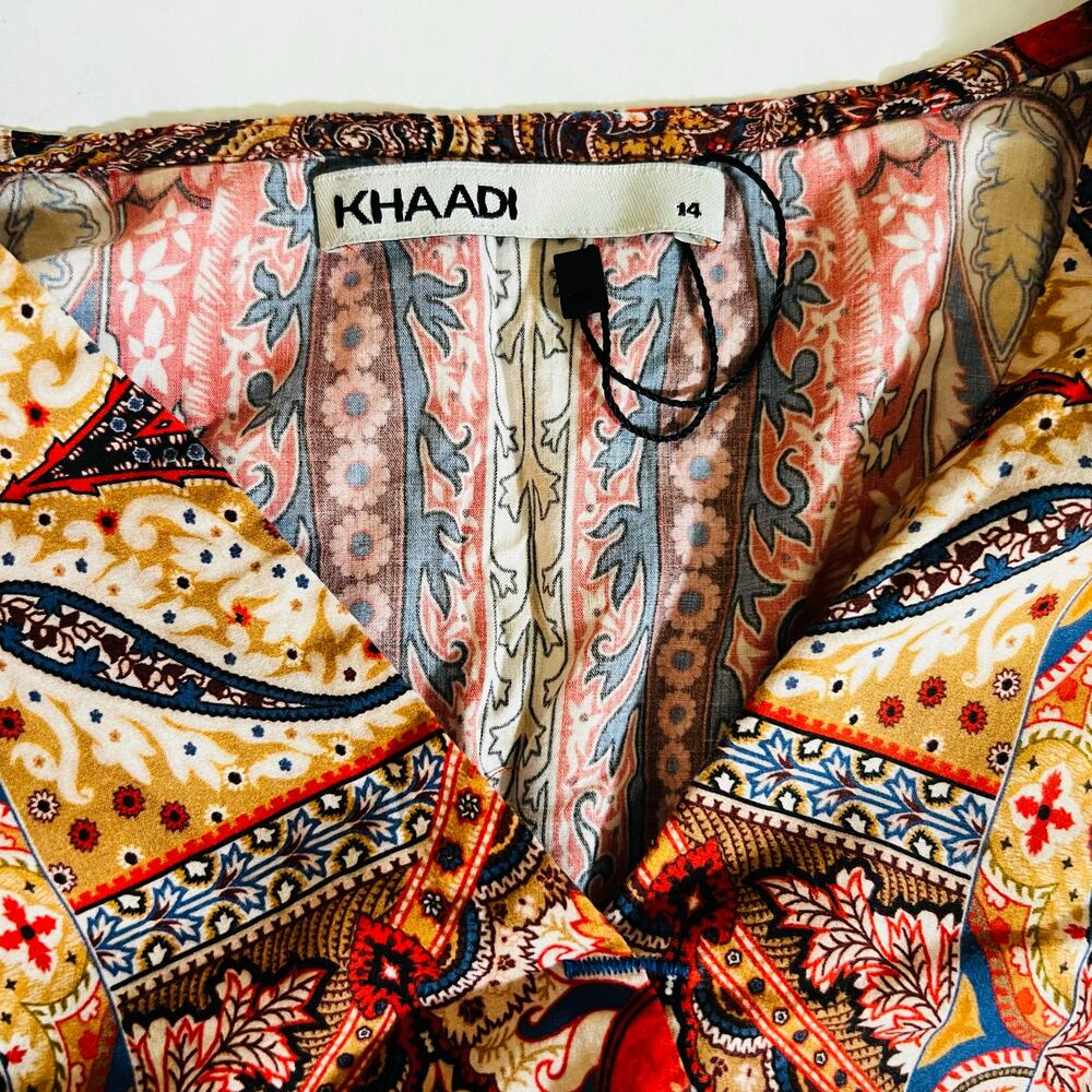 Khaadi Pausley Print Three Quarter Sleeve Tunic Top Size XL - Picture 3 of 6